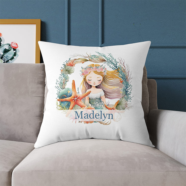 Pillow Mermaid Watercolor
