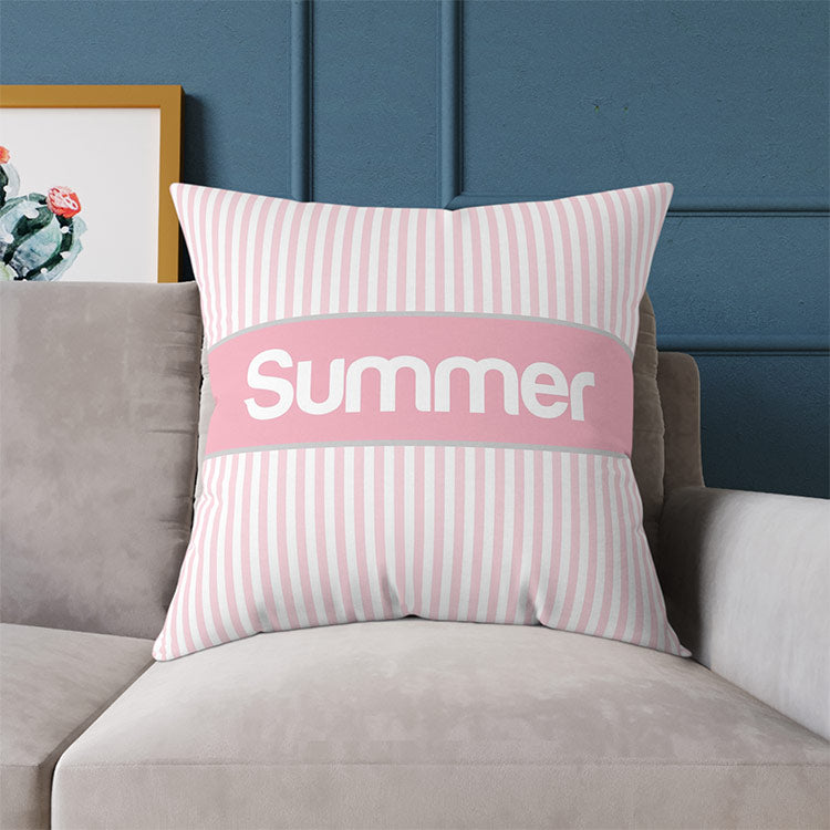 Pillow Pink & White Stripes II