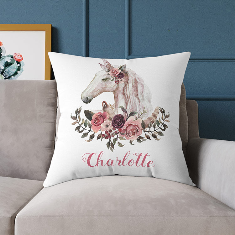 Pillow Unicorn Flowers