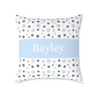 Pillow Baby Blue & Grey Dots