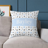 Pillow Baby Blue & Grey Dots