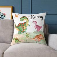 Pillow Dinosaurs Watercolour