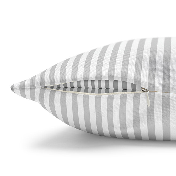 Pillow Gunmetal & Light Grey Stripes