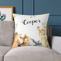 Pillow Forest Animals White