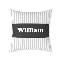 Pillow Gunmetal & Light Grey Stripes